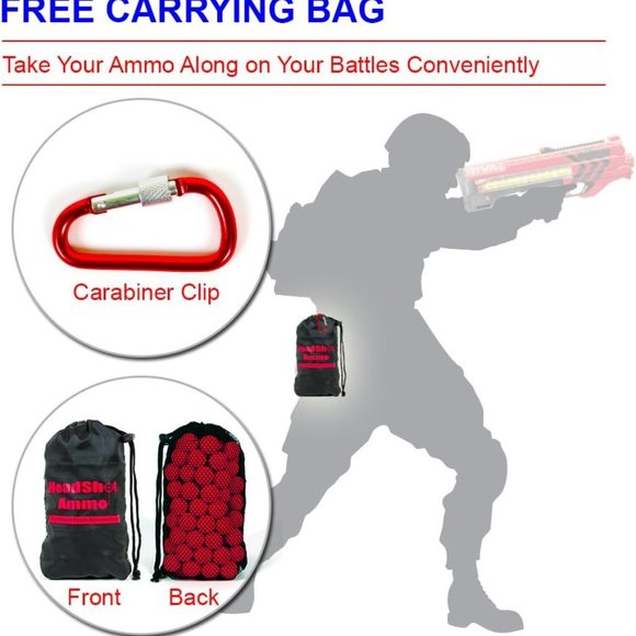 HeadShot Ammo Foam Balls for Toy Gun Refill Pack of Bullets Compatible with Nerf - Picture 5 of 5